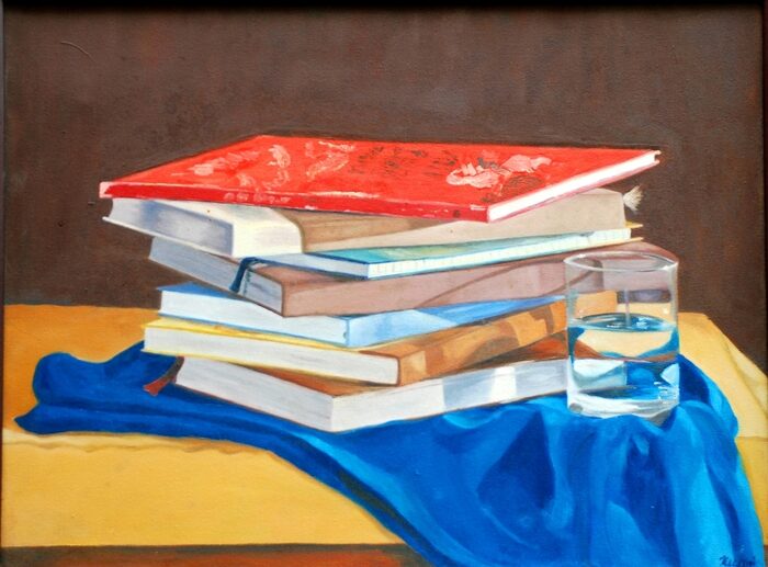 Books and a Glass of Water